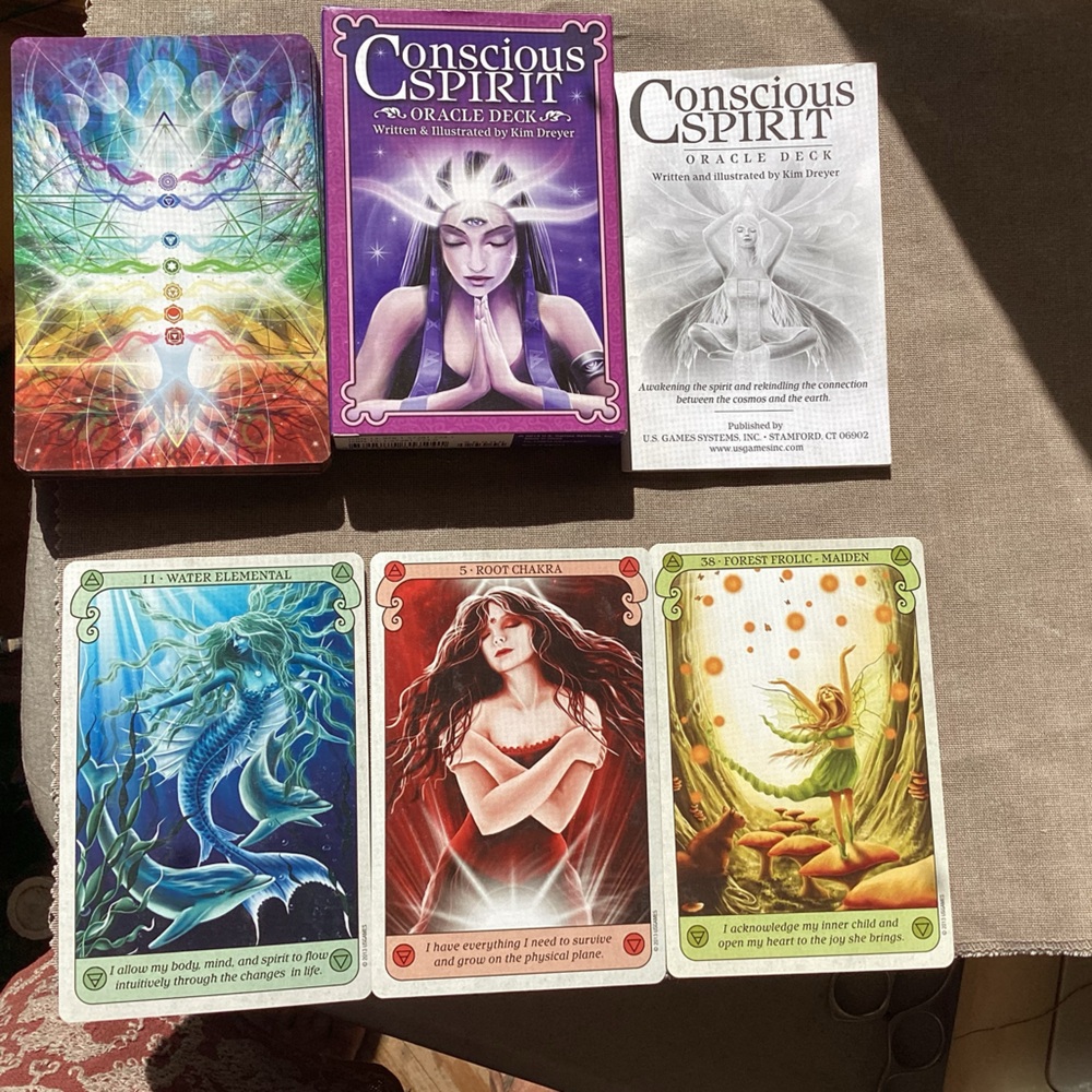 Conscious Spirit Oracle Deck & Guidebook Faerie Chakras Spirituality Gifts Art